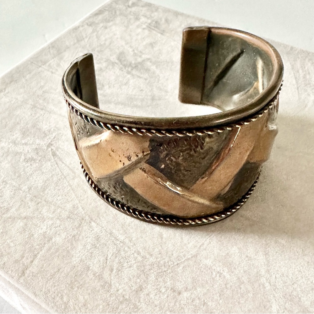 Vintage Metal Bronze Cuff Bangle